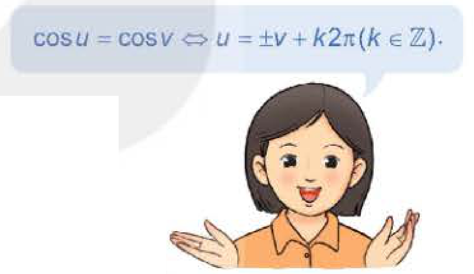 Nhắc công thức cos u = cos v